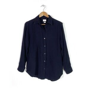 Wilfred Button Up Cotton Gauze Shirt Black